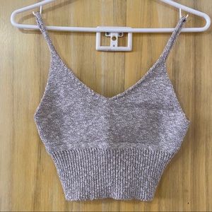Gray Sweater Crop Top